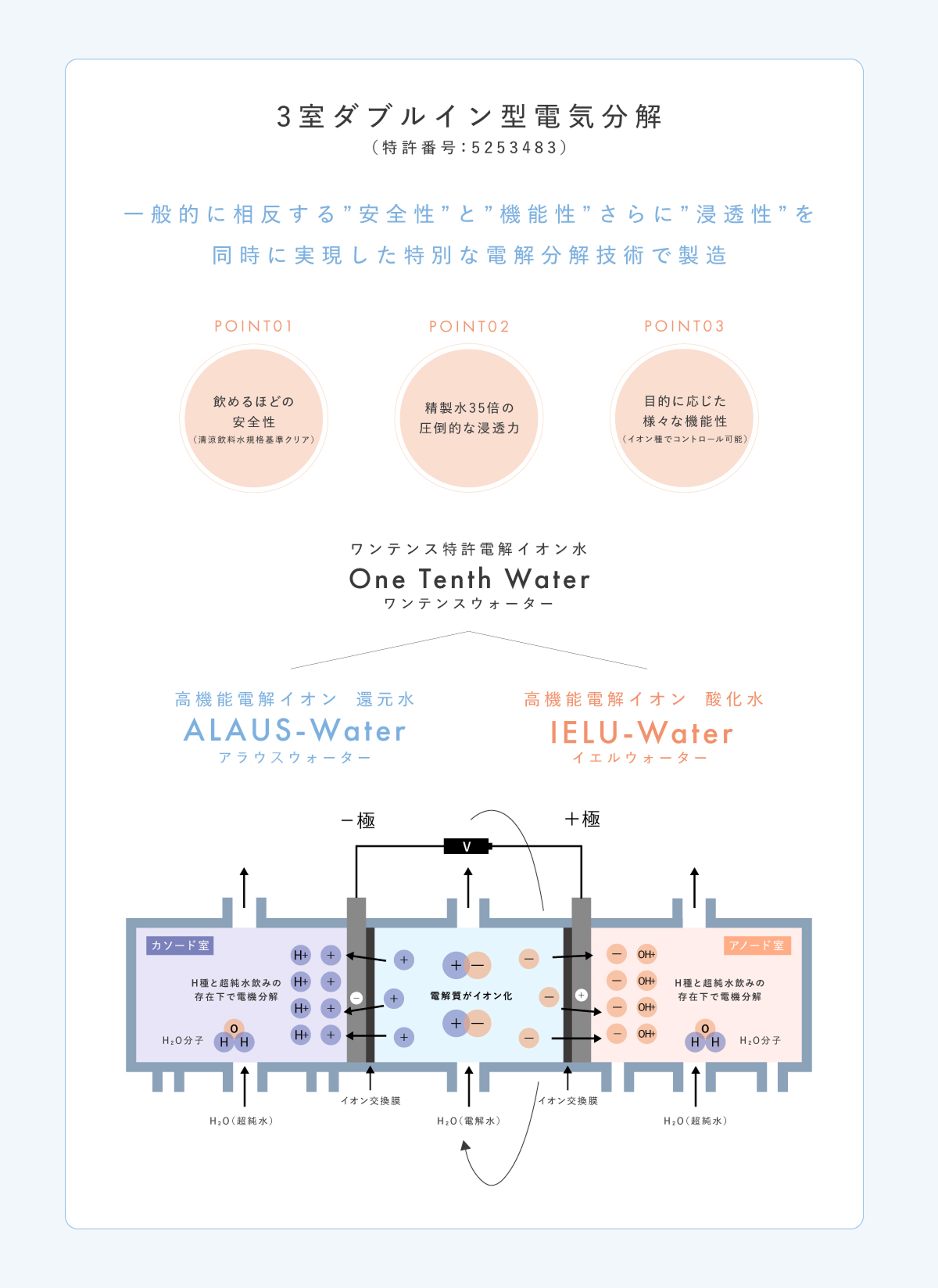 3室ダブルイン型電気分解